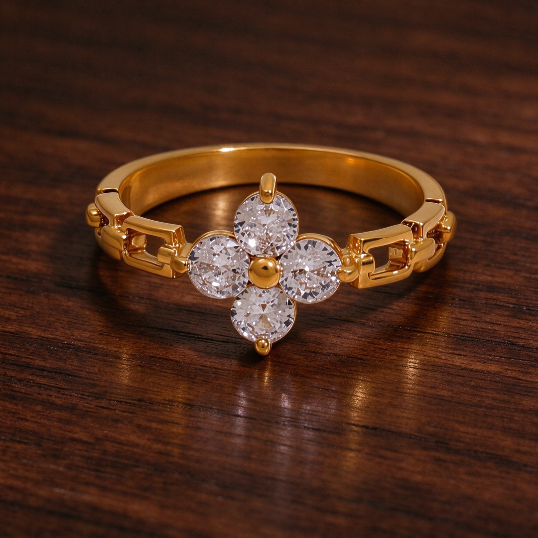 Lucky Clover CZ Ring