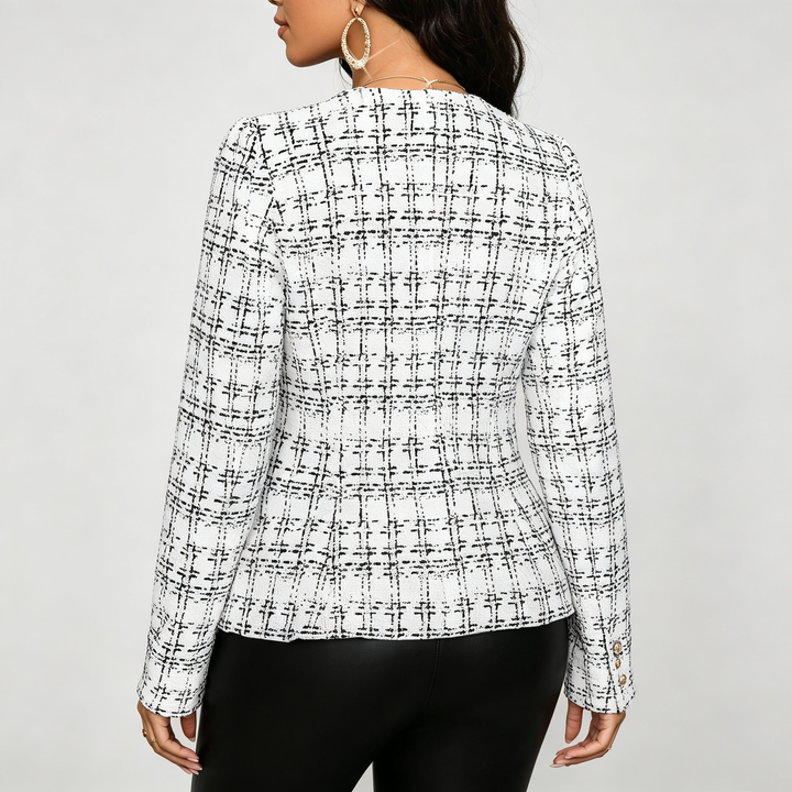 The Elara Button-Trim Faux Suede Jacket
