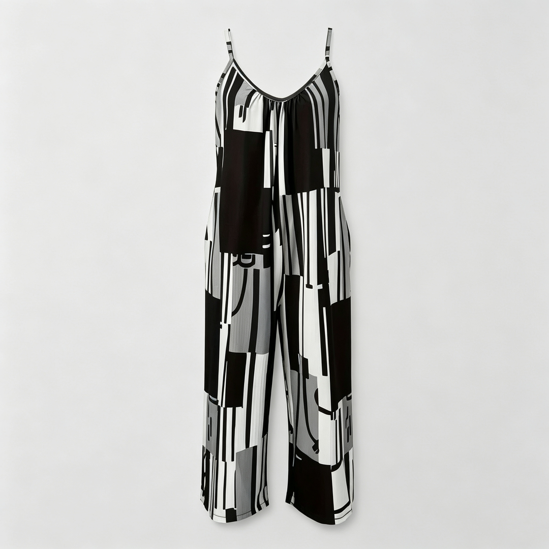 The Elara Abstract Flow Wide-Leg Jumpsuit