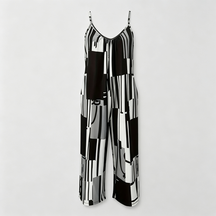 The Elara Abstract Flow Wide-Leg Jumpsuit