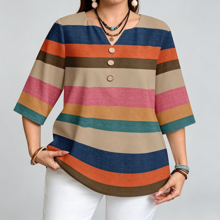 The Elara Colorblock Stripe Relaxed Top