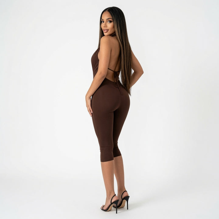 The Elara Backless Milk Silk Jumpsuit