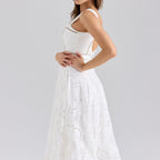 The Elara Eyelet Midi Dress