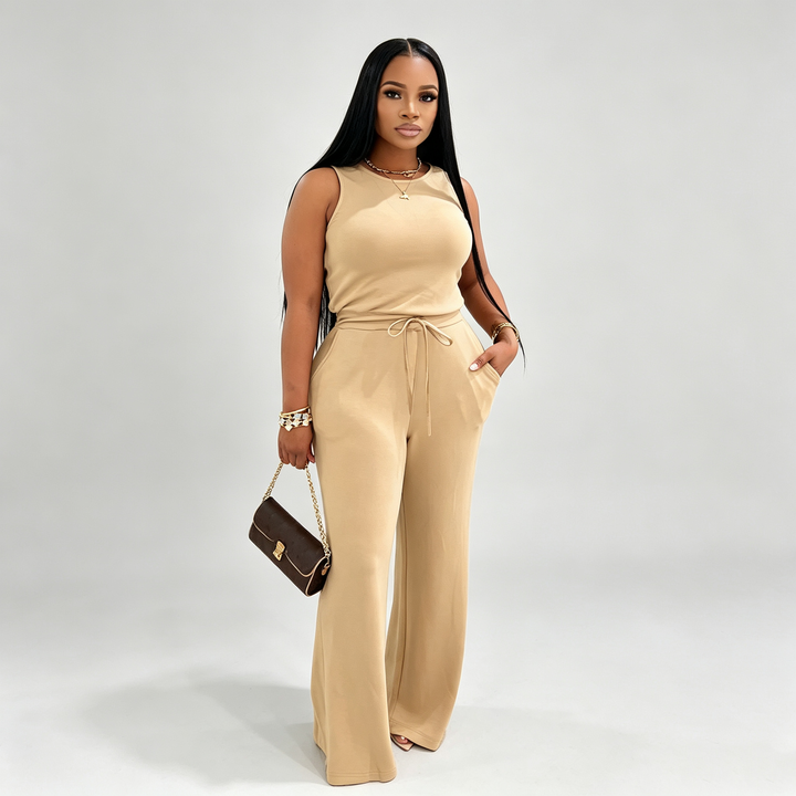 The Elara Effortless Drawstring Wide-Leg Jumpsuit