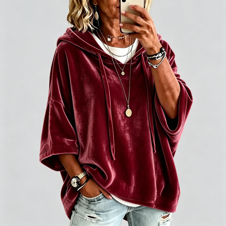 The Elara Luxe Velour Oversized Hoodie