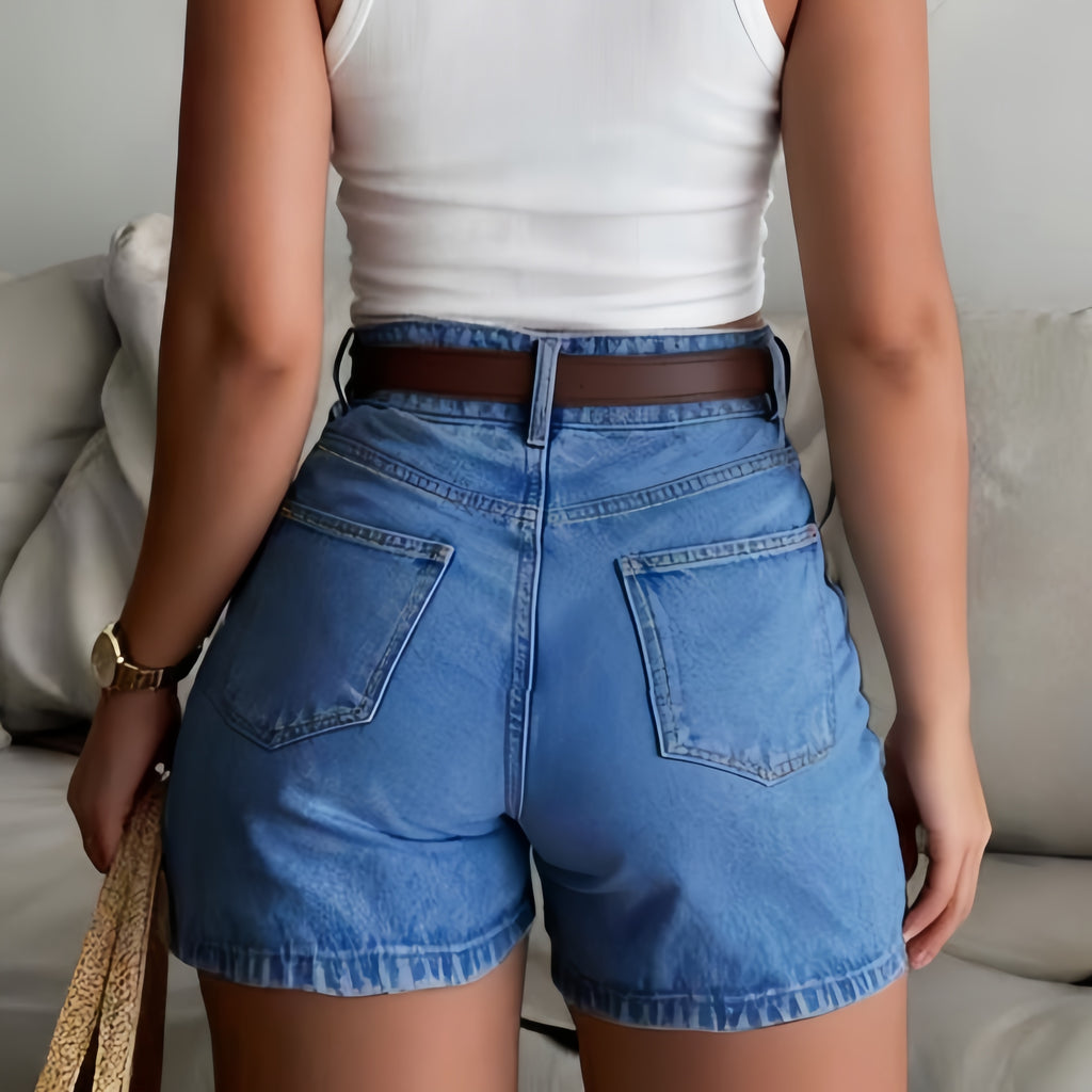 The Elara Curve High-Stretch Denim Short