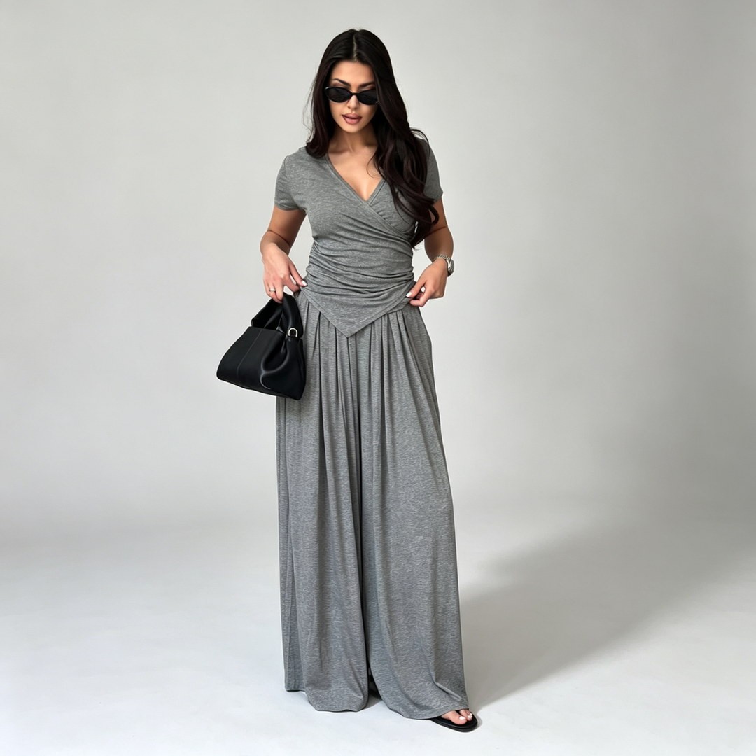 The Elara Wrap Wide-Leg Set