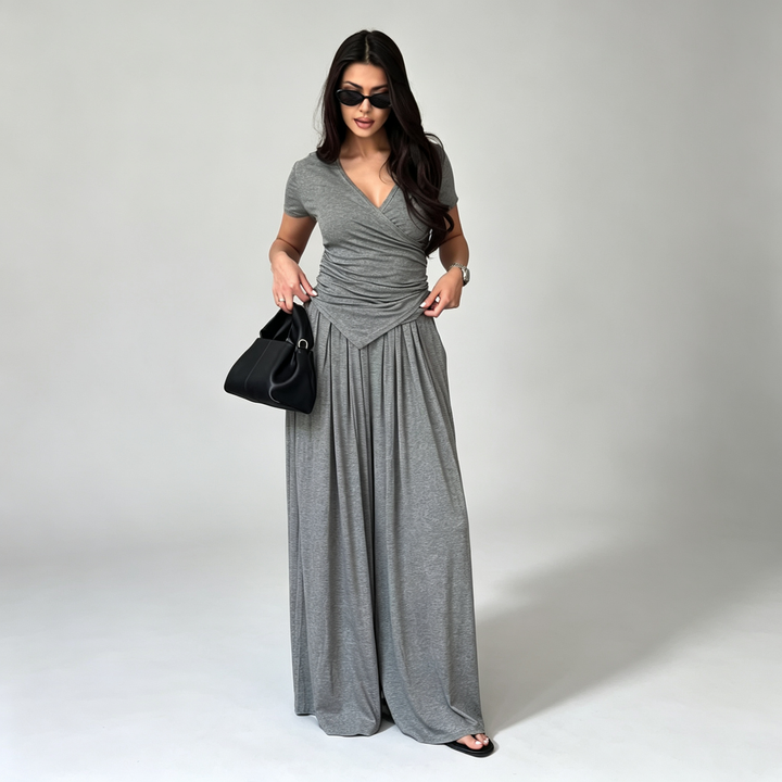 The Elara Wrap Wide-Leg Set
