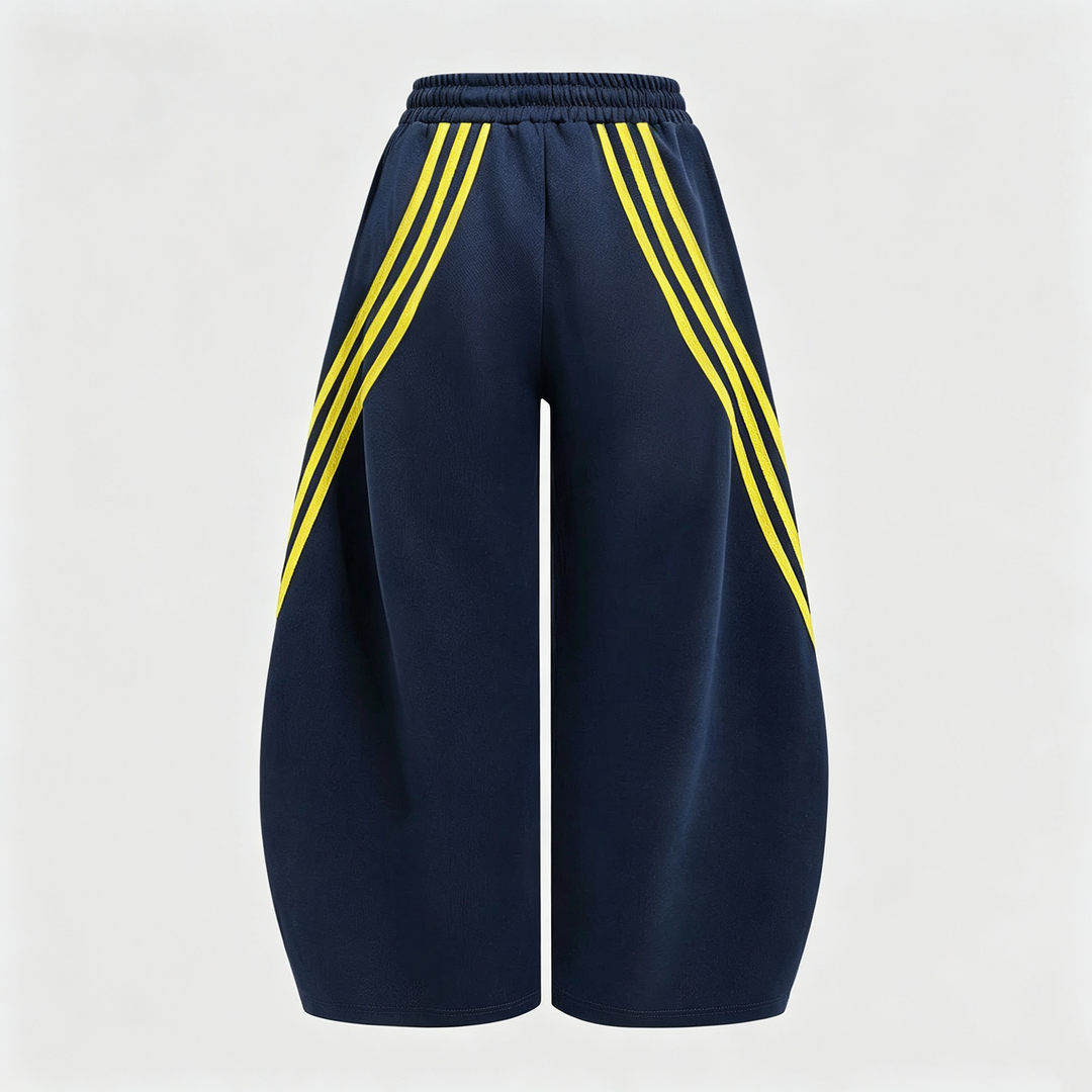 The Elara Three-Stripe Wide-Leg Pants