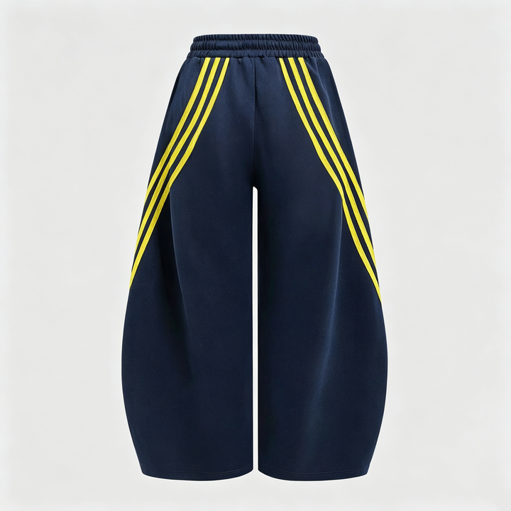 The Elara Three-Stripe Wide-Leg Pants