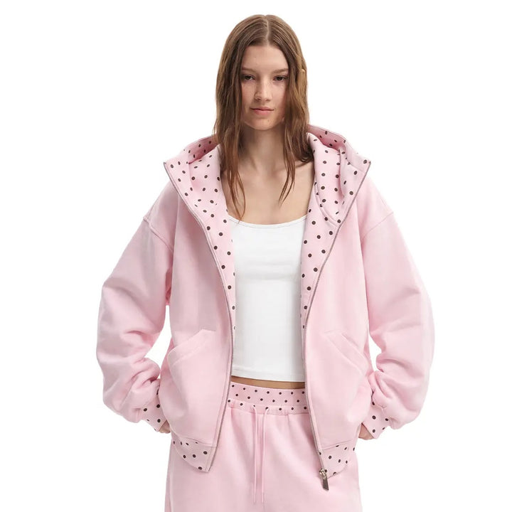 The Elara Polka-Dot Hooded Set Separates