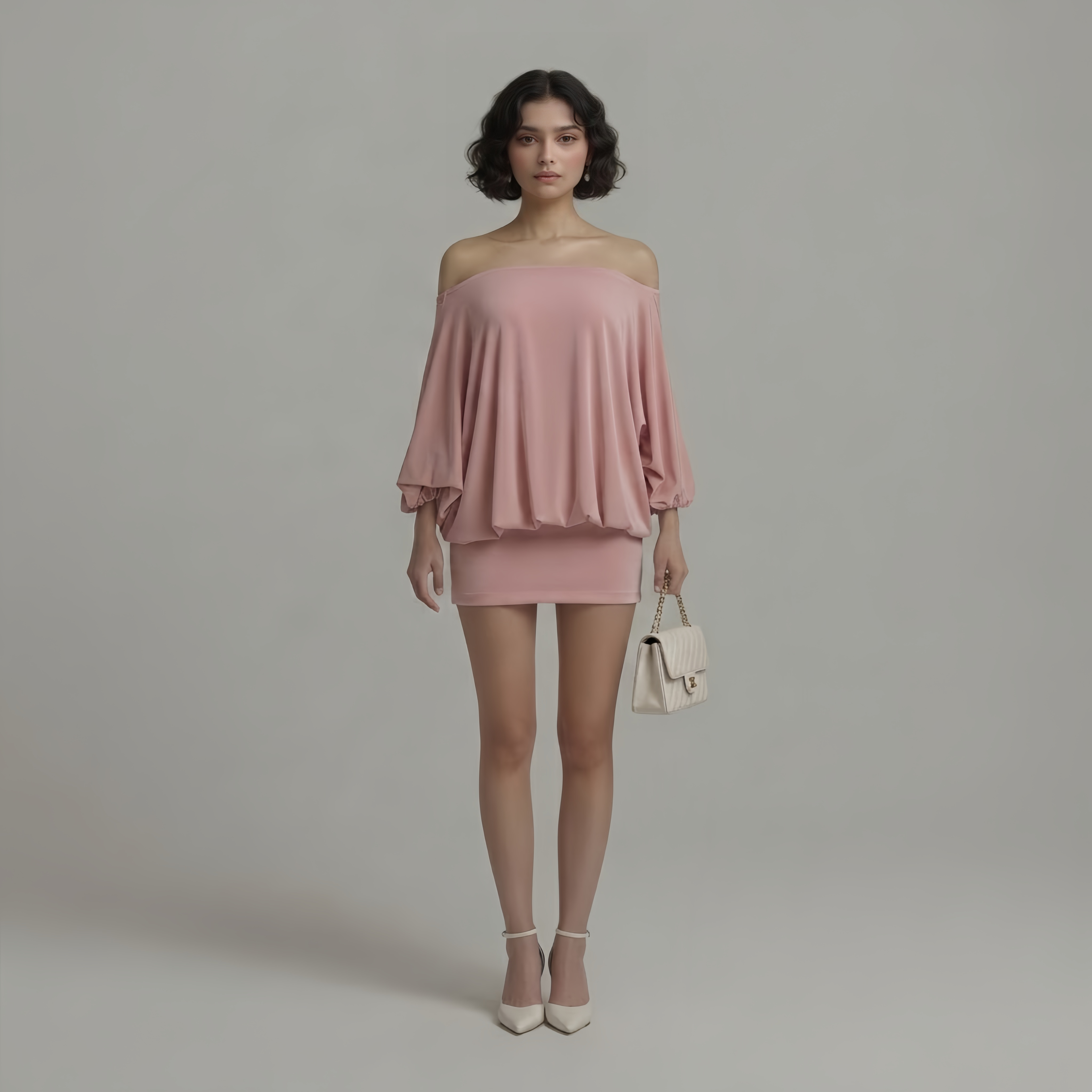 The Elara Off-Shoulder Backless Tie Mini Dress