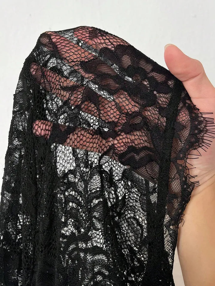 The Elara Plus Lace Tiered Ruffle Dress
