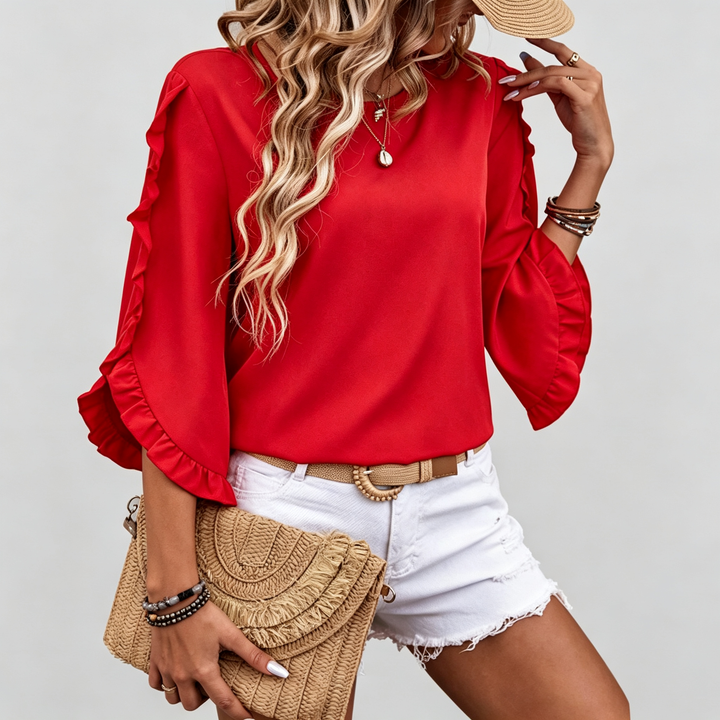 The Elara Ruffle-Sleeve Blouse
