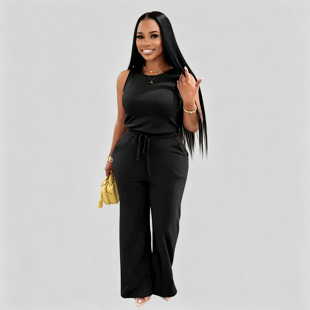 The Elara Effortless Drawstring Wide-Leg Jumpsuit