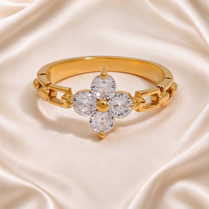 Lucky Clover CZ Ring