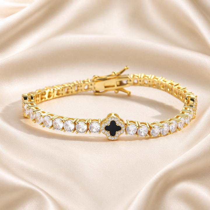 Four-Leaf Clover CZ Tennis Bracelet