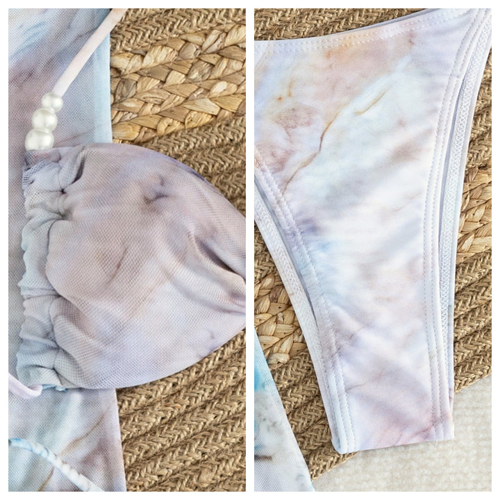 The Elara Pearl Knot Bikini Skirt Set
