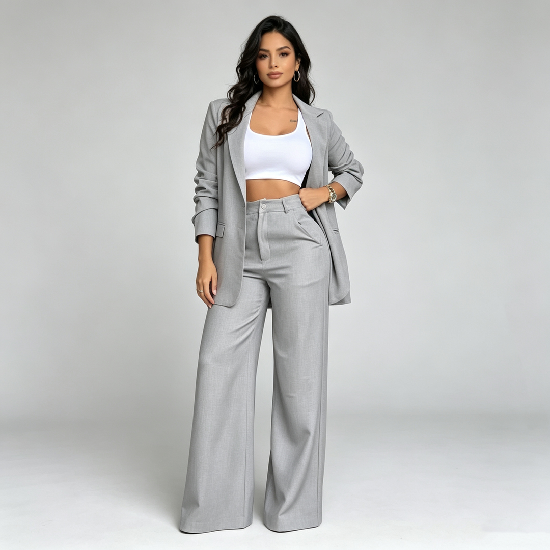 The Elara Tailored Blazer Wide-Leg Set