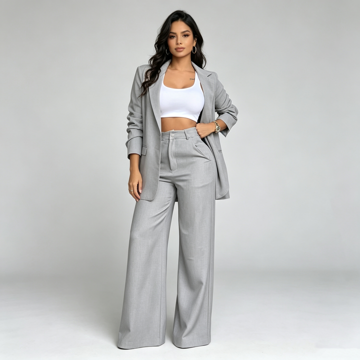 The Elara Tailored Blazer Wide-Leg Set
