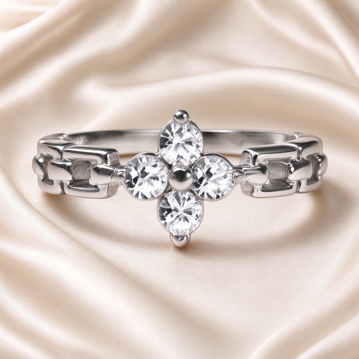 Lucky Clover CZ Ring