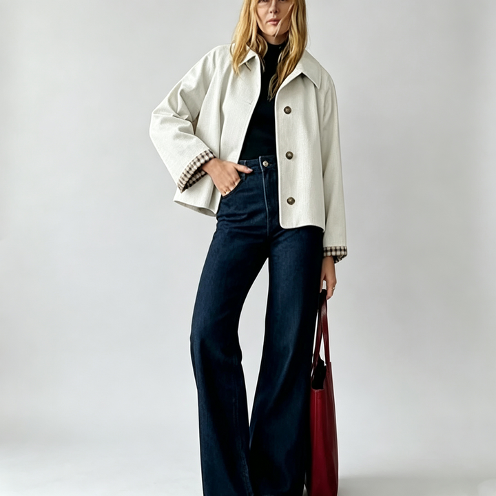 The Elara Cropped Trench Jacket