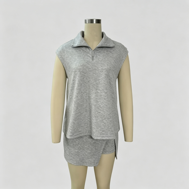 The Elara Half-Zip Skort Set