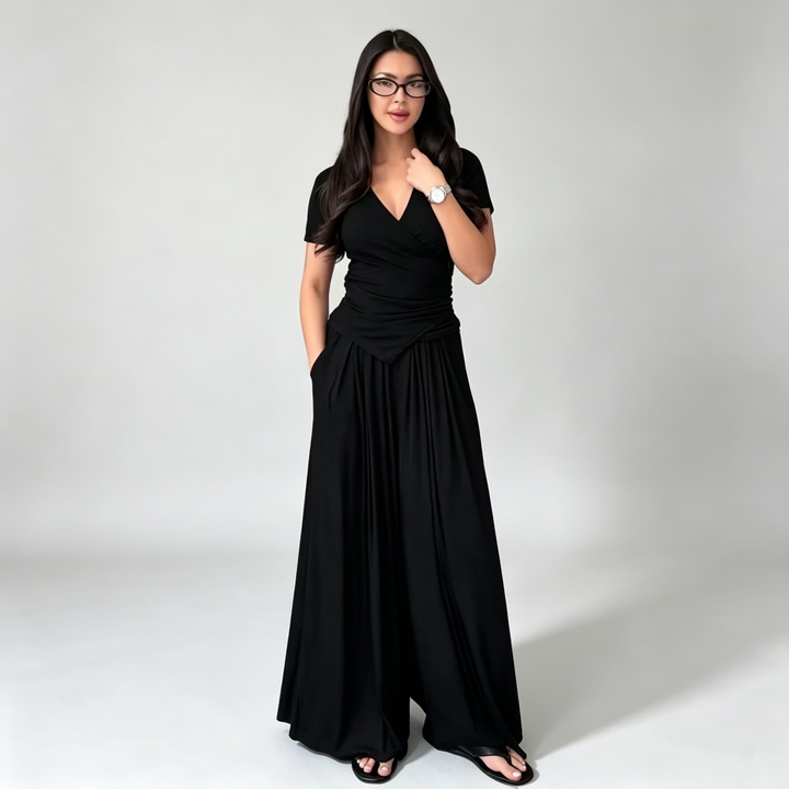 The Elara Wrap Wide-Leg Set
