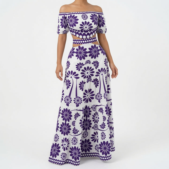 The Elara Floral Off-Shoulder Cut-Out Two-Piece Set
