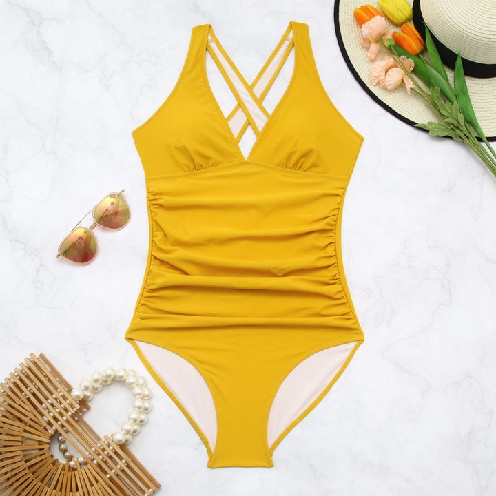 The Elara Tummy Control Ruched Cutout Swimsuit