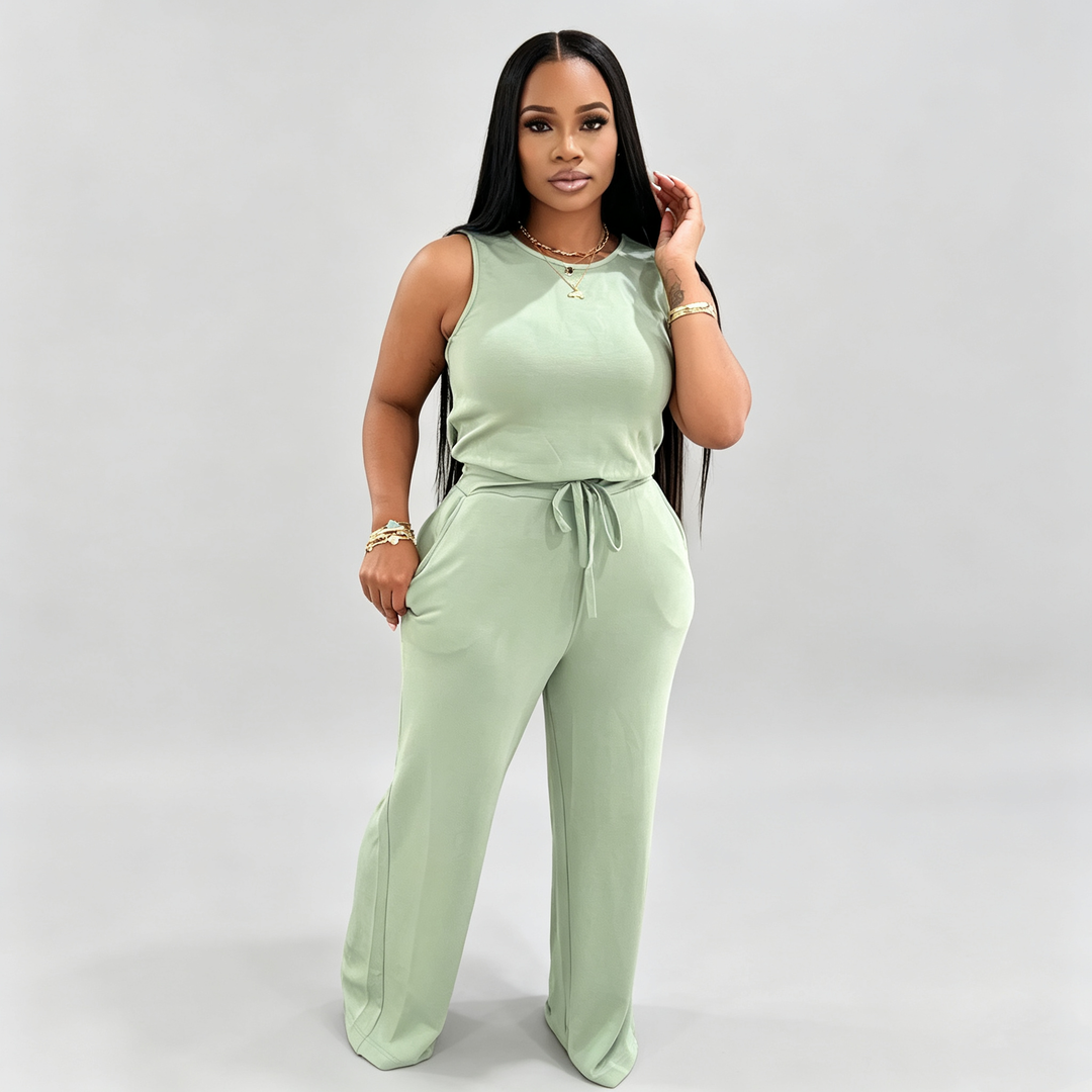 The Elara Effortless Drawstring Wide-Leg Jumpsuit