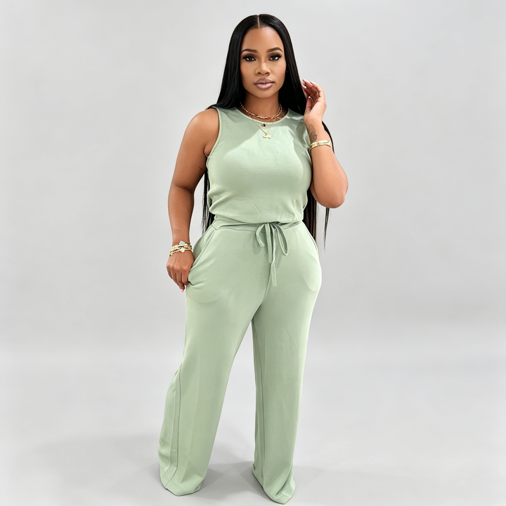 The Elara Effortless Drawstring Wide-Leg Jumpsuit