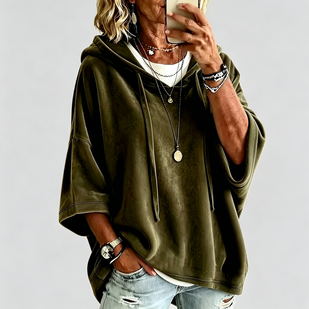 The Elara Luxe Velour Oversized Hoodie