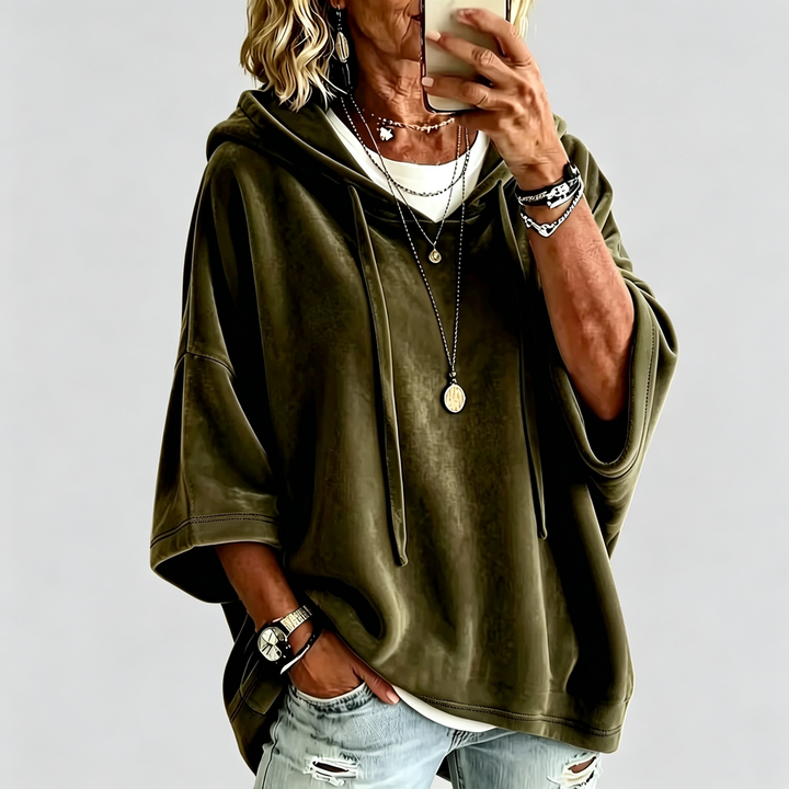 The Elara Luxe Velour Oversized Hoodie