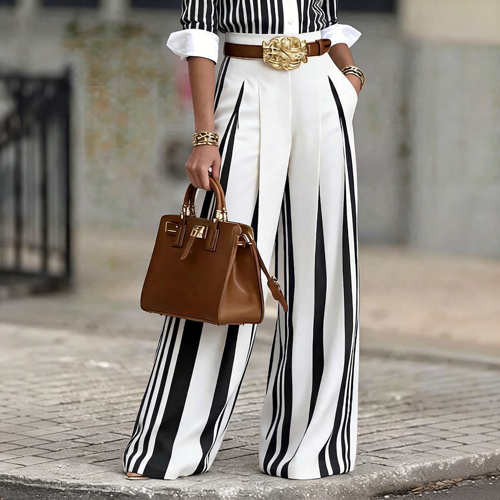 The Elara Riviera Striped Palazzo Pant