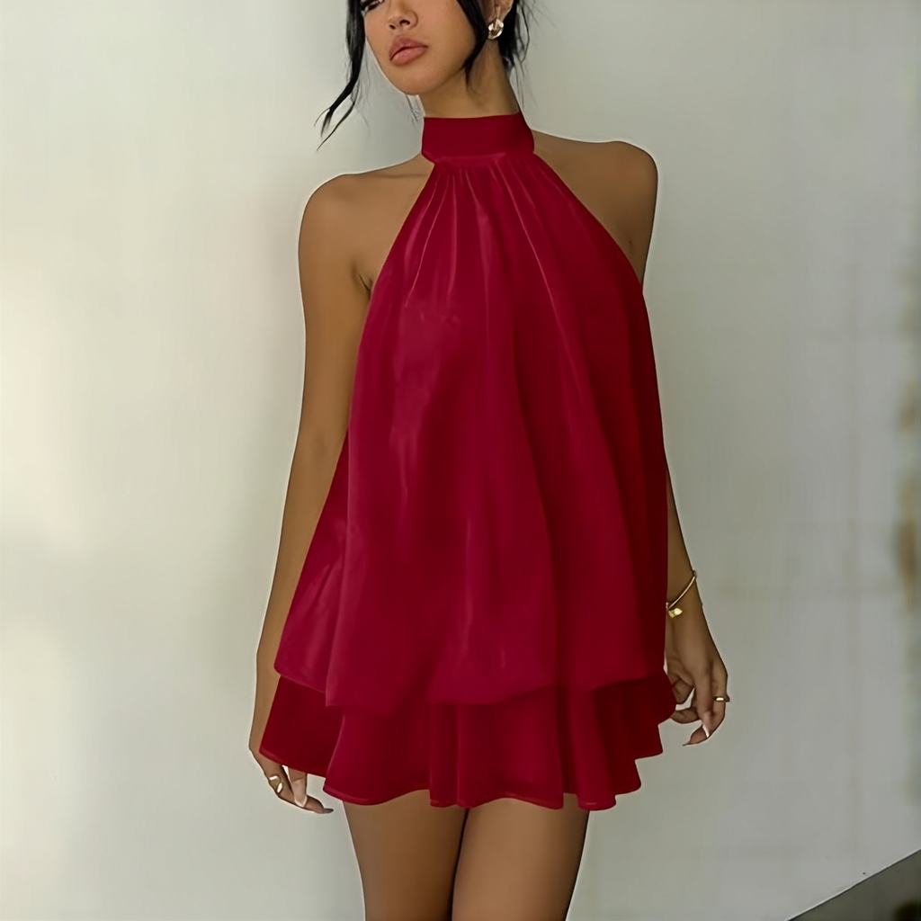 The Elara Voluminous Halter Mini