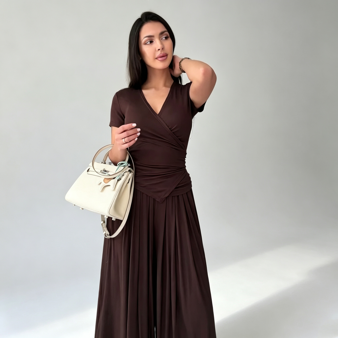 The Elara Wrap Wide-Leg Set
