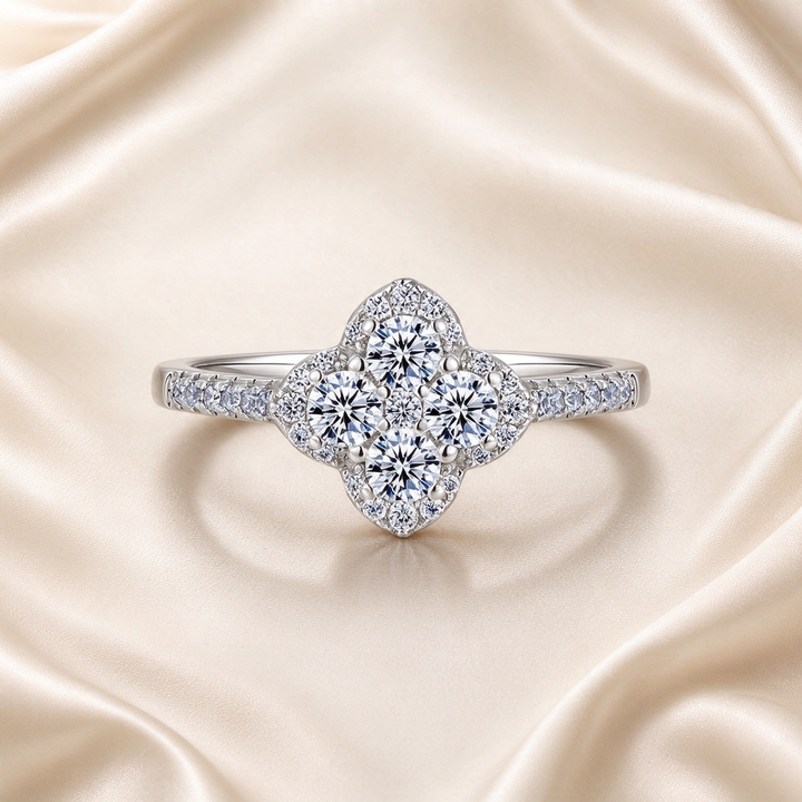 Four-Stone Clover CZ Ring