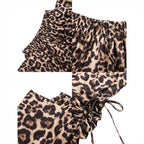 The Elara Plus Size Leopard Cargo Pants with Ties