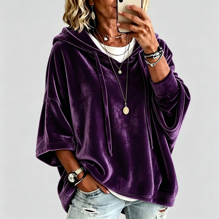 The Elara Luxe Velour Oversized Hoodie