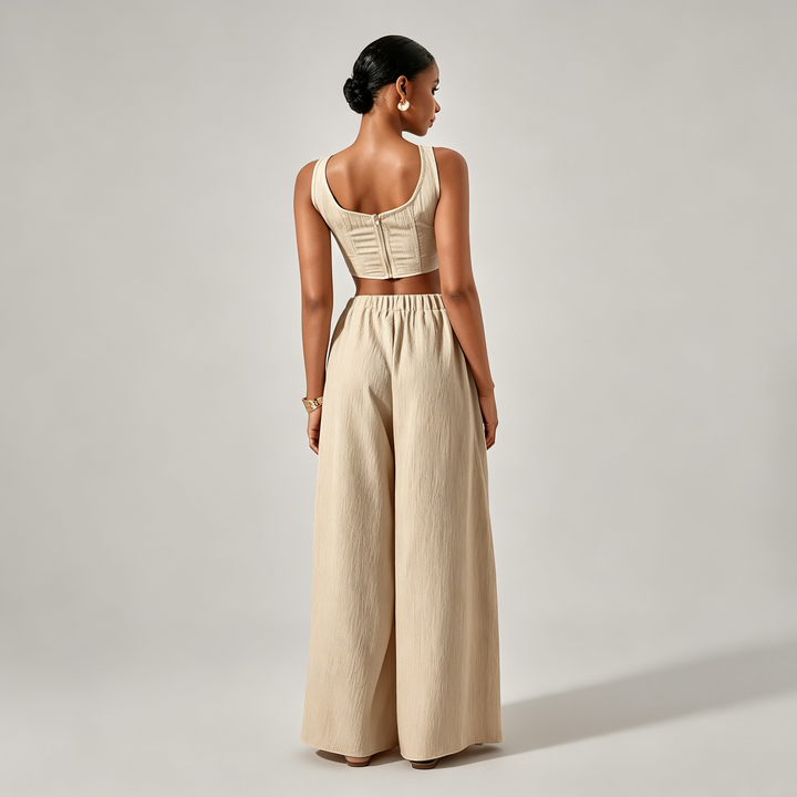 The Elara Square-Neck Wide-Leg Set