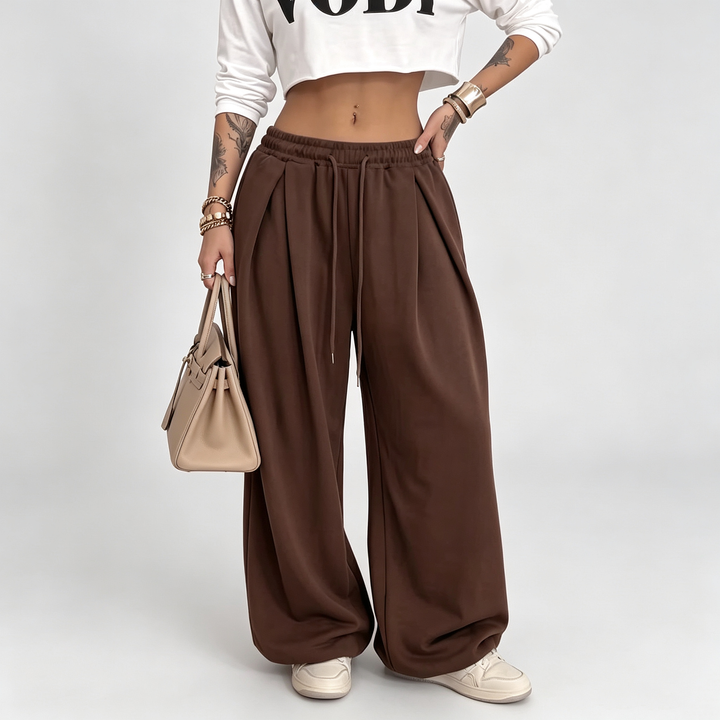 The Elara Relaxed Pleated Wide-Leg Pants