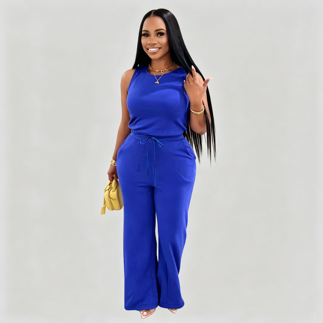 The Elara Effortless Drawstring Wide-Leg Jumpsuit