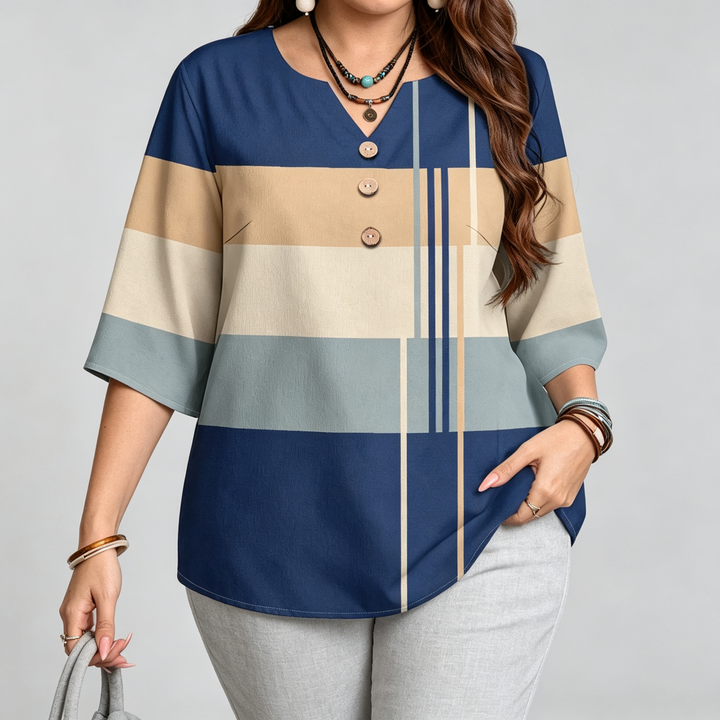 The Elara Colorblock Stripe Relaxed Top