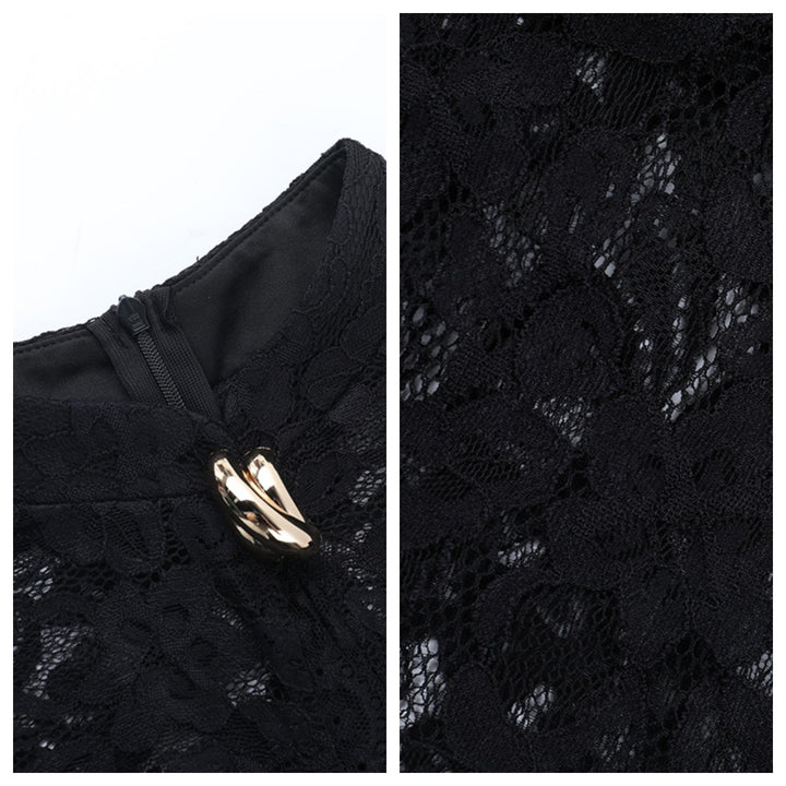 The Elara Lace Cutout Ring-Buckle Mini Dress