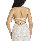 The Elara Textured Open-Back Slip Dress