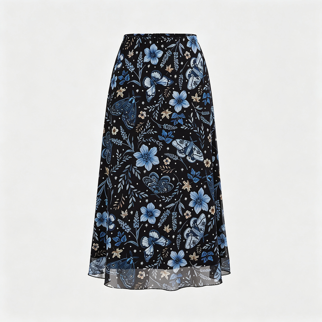The Elara Fairycore Mesh A-Line Skirt