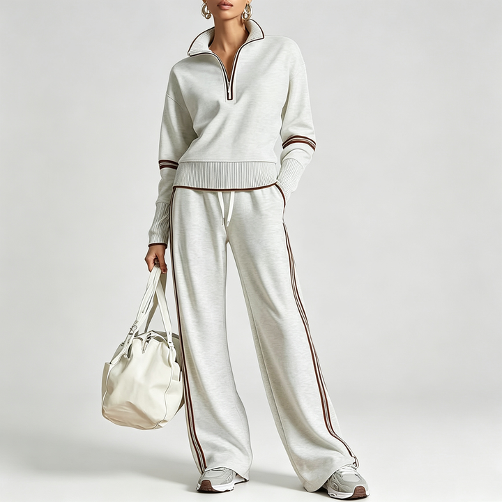 The Elara Colorblock Mock Neck Track Set