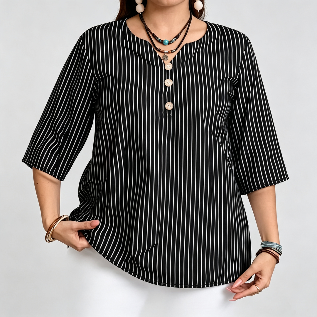 The Elara Colorblock Stripe Relaxed Top