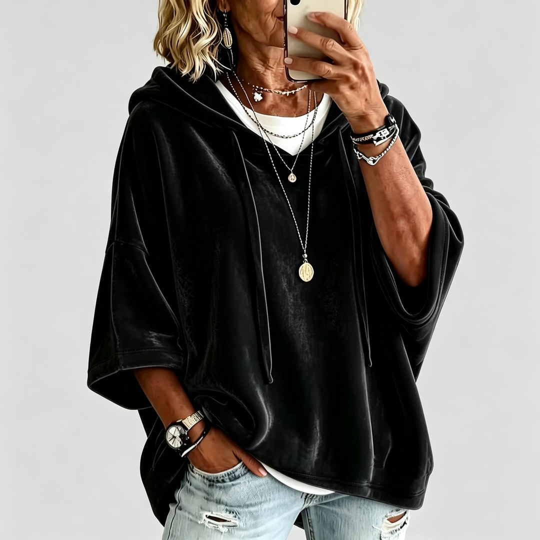 The Elara Luxe Velour Oversized Hoodie